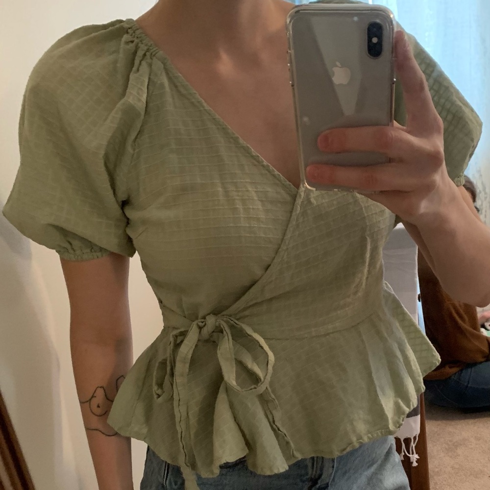 Sage green crop top